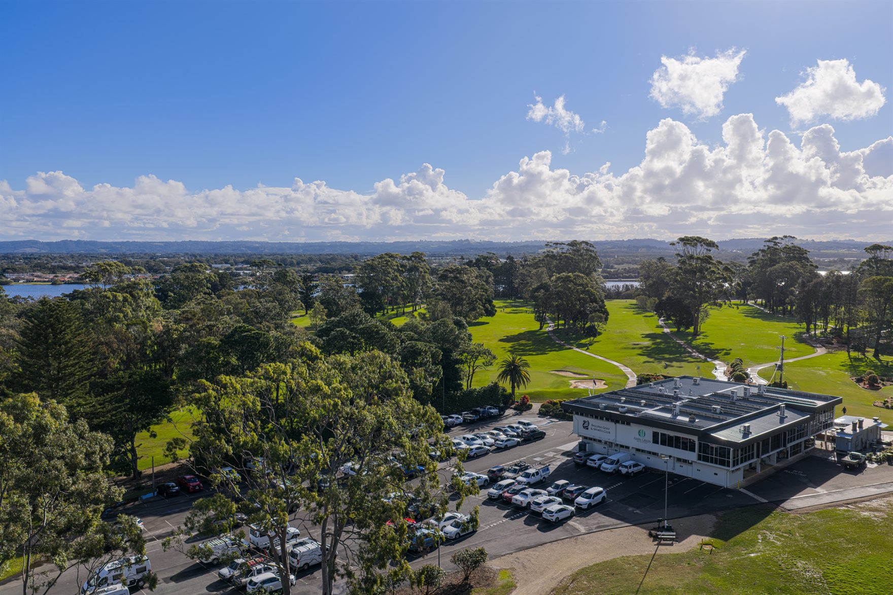 Aerial of the golf course at Ballina